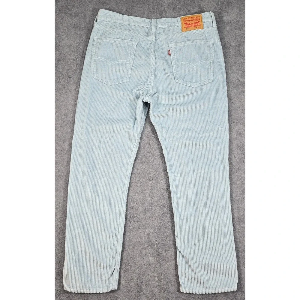 Levi's 514 Straight Fit Corduroy Pants‎ Mens 36x30 Blue Gray Light Wash Cords 36